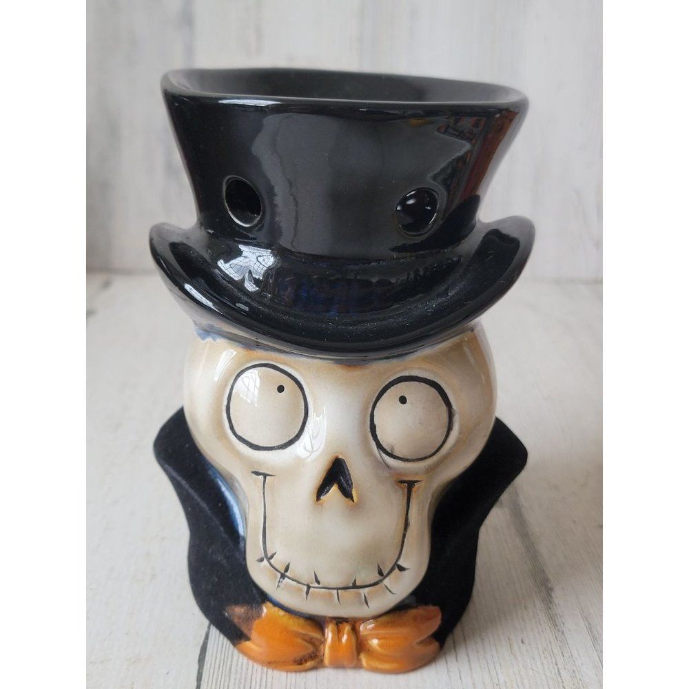 Yankee hand candle boney head skeleton wax warmer tea light holder Halloween - Picture 2 of 9
